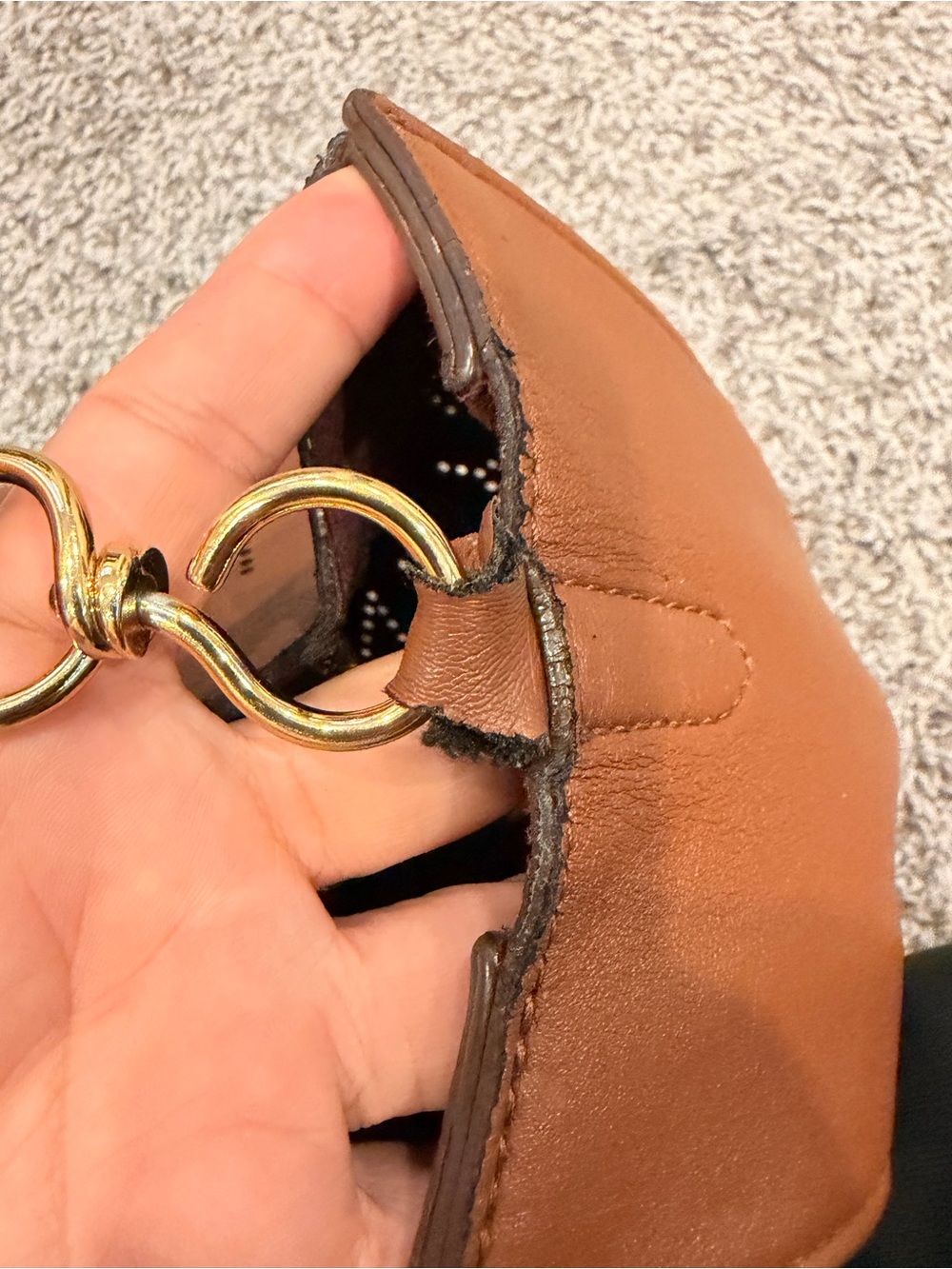Stella McCartney Brown Faux-Leather Crossbody with Branded Jacquard Strap - Picture 6 of 14